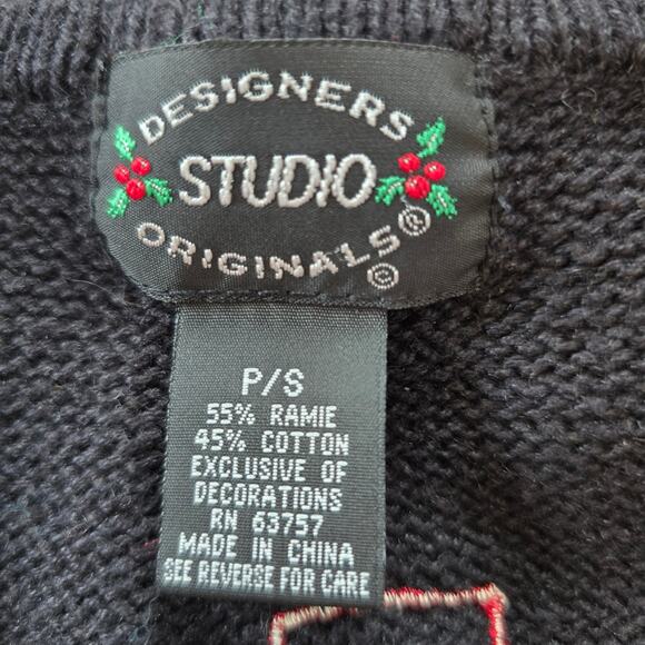 Vintage Designers Originals Studio Sweater Vest Womens S Festive Snowmen Winter - Picture 6 of 10